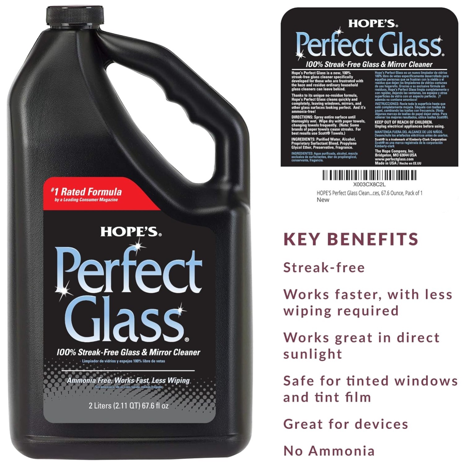 Multi-Surface Glass Cleaner Refill, Streak-Free Formula