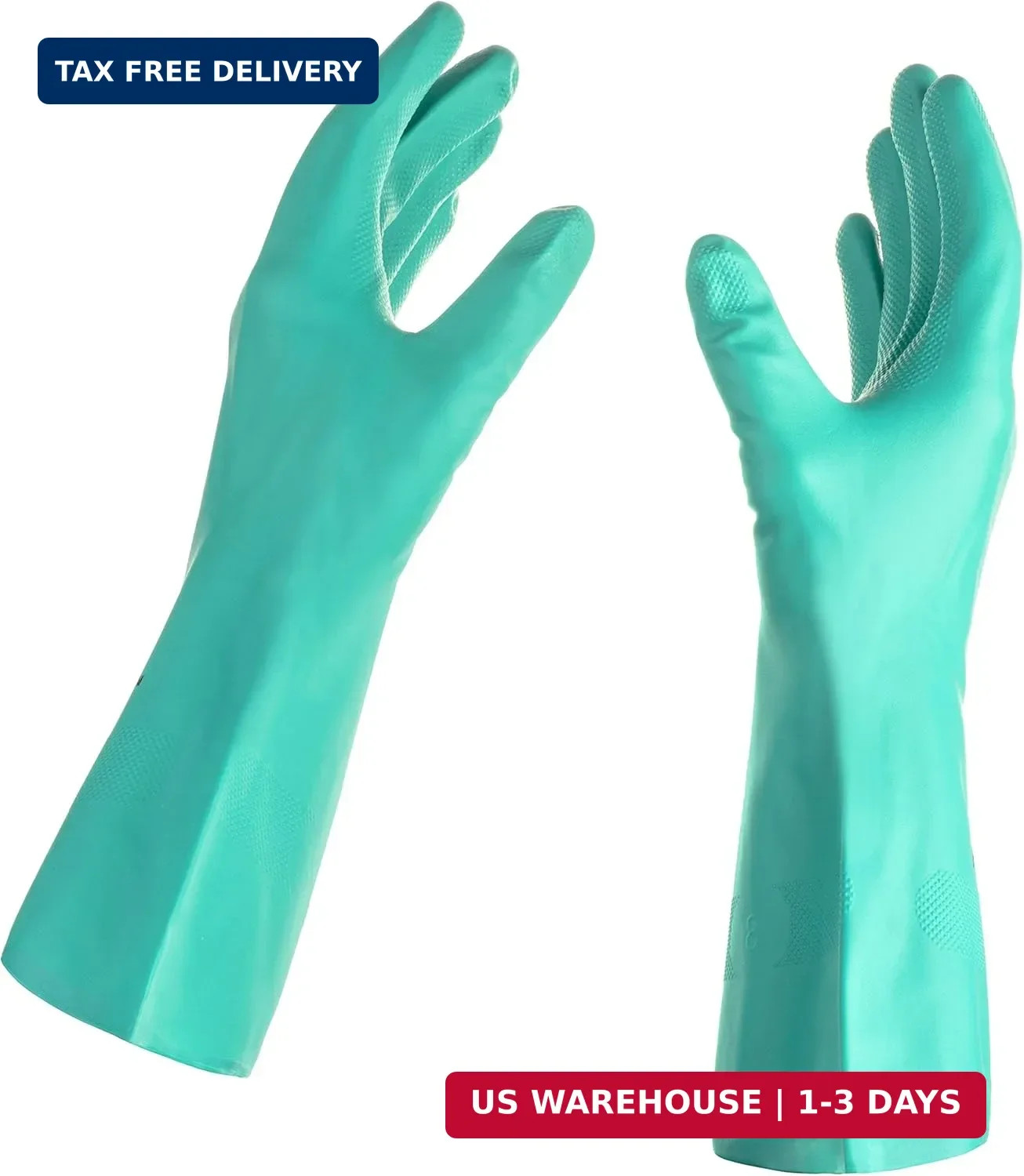 Tusko Products Best Nitrile Rubber Cleaning, Household, Dishwashing Gloves, Late
