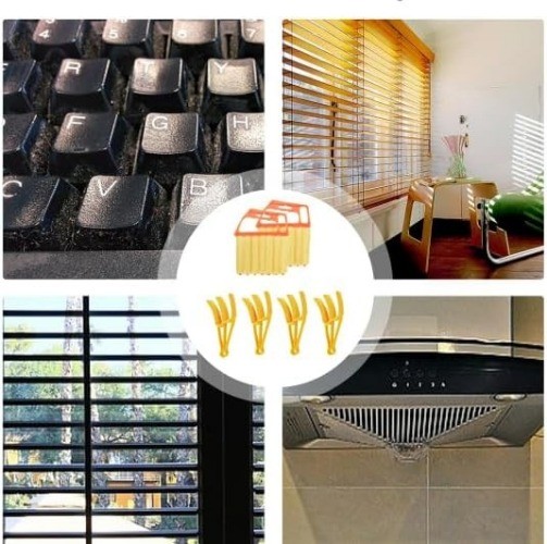 6pcs Window Venetian Blind Cleaner Duster Tool, Include 4pcs 7 Finger Duster Bru