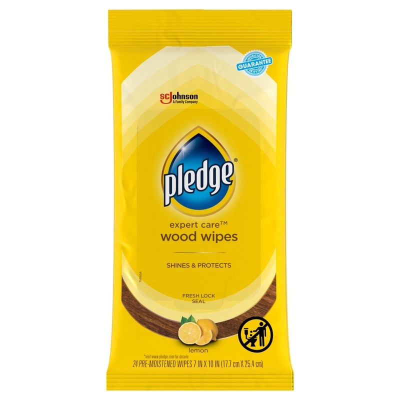 Wood Wipes Lemon Scent Cleaner Polish Protects Removes Dust 24 Count 6 Pack New
