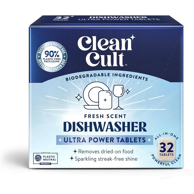 All Natural Dishwasher Pods Lemon Fresh Chemical Free Powerful Cleaning 30 Count
