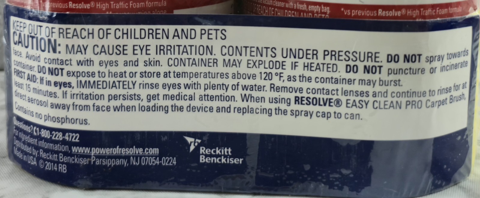 (2) RESOLVE Pet High Traffic Carpet Foam, 44 oz (22 oz each) Sealed, Dual Pack