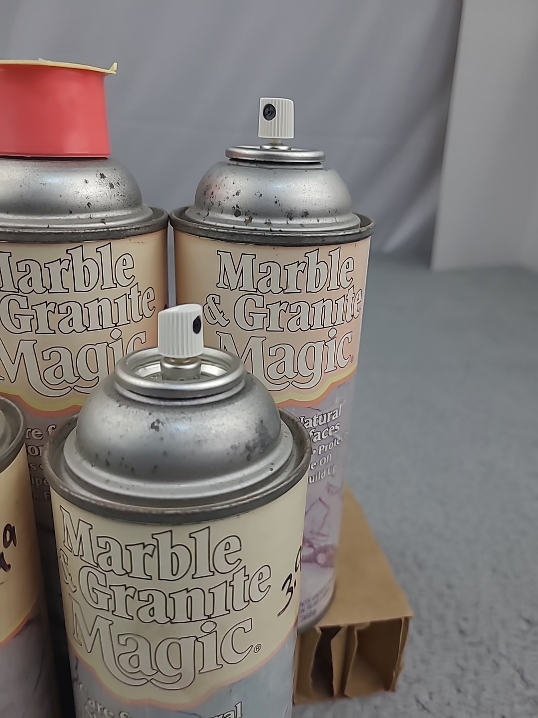 5x Vintage New Marble And Granite Magic Cleans Protects No Caps