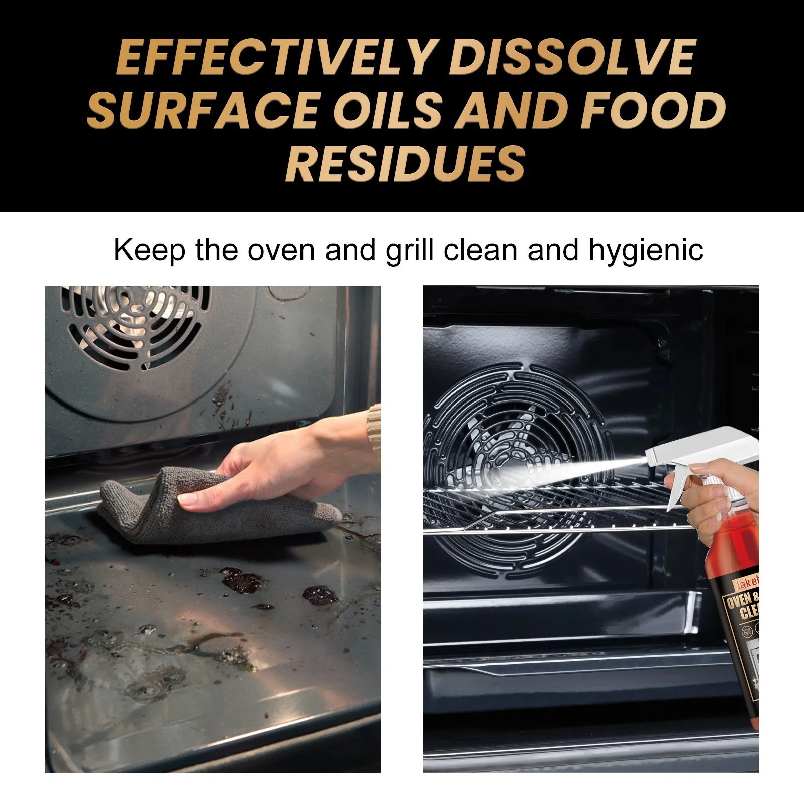 Stove & Oven Foam Cleaner Spray – Removes Grease, Dirt, Odor & Grill Residue