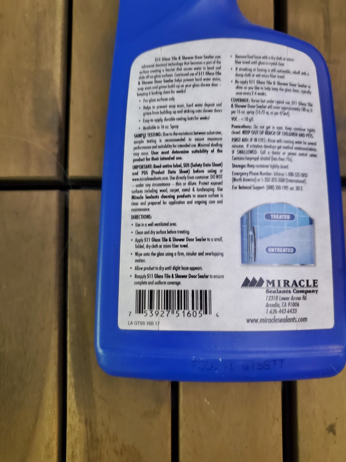 Miracle Sealants 511 Glass Tile & Shower Door Sealer Spray Prevents Spots