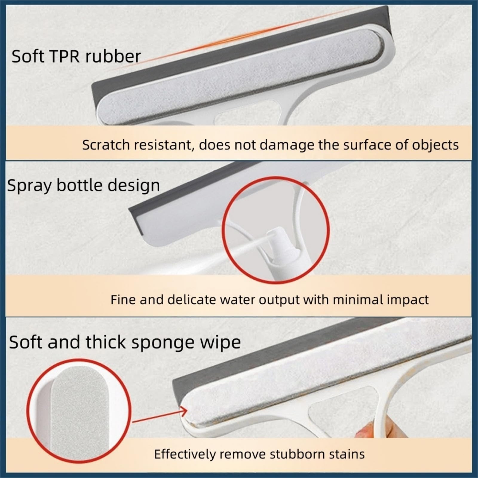 3-in-1 Glass Cleaning Multi-Tool – Spray-Equipped Window Scraper & Cleaner