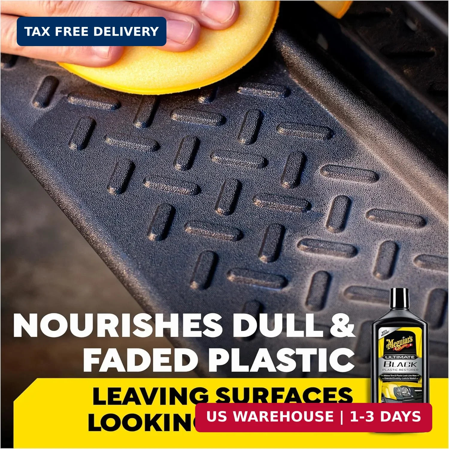 Meguiar’s Ultimate Black Plastic Restorer, 16OZ BT, 6/CV