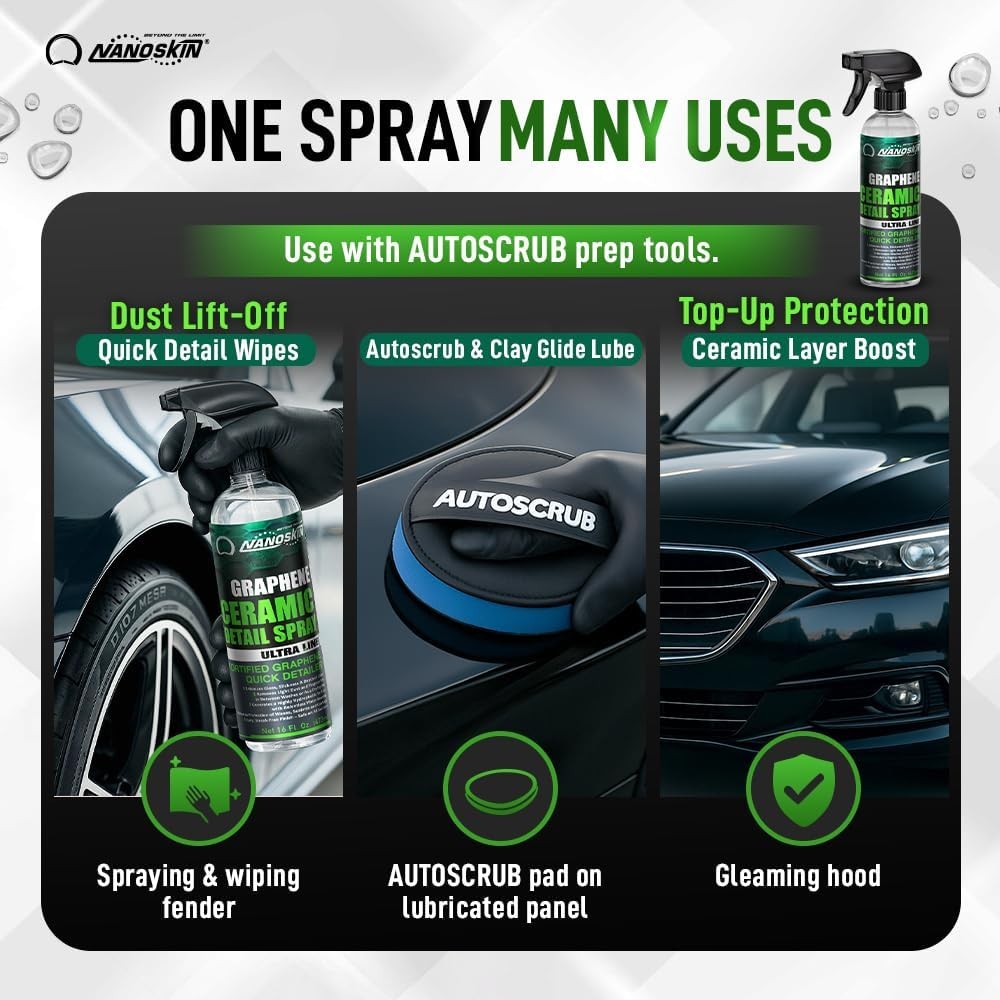 Graphene Ceramic Detail Spray 16 oz – Hydrophobic Waterless Quick Size: 16 oz