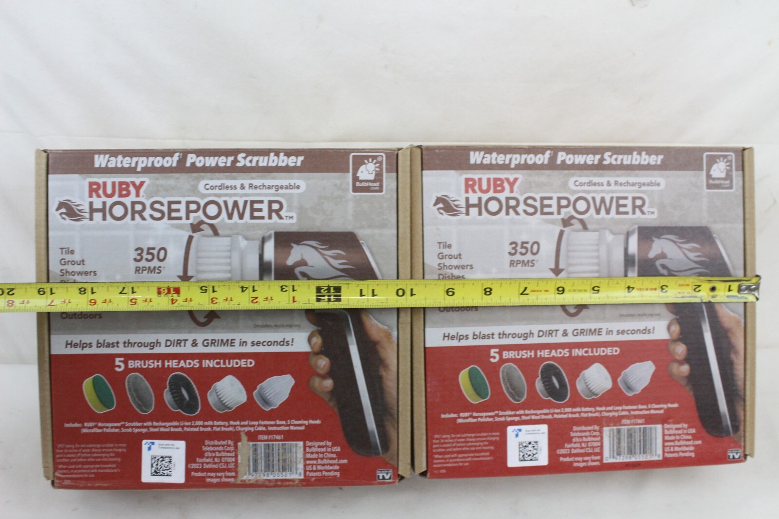 2 Used Handheld Cordless Rechargeable Spinning Power Scrubber Ruby Horsepower ZZ