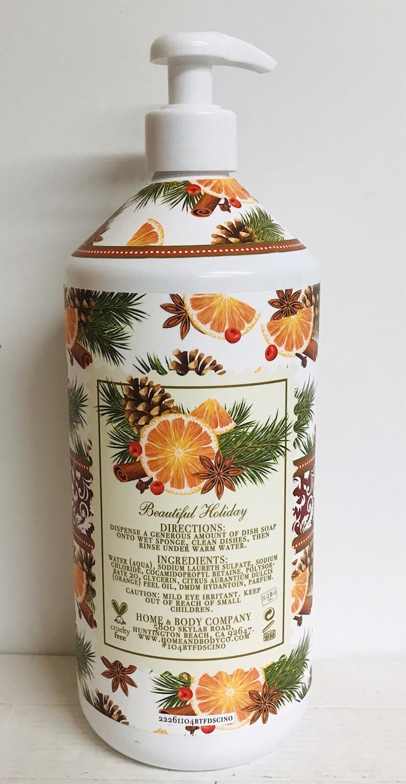 Home & Body Co. ~ Cinnamon Orange Dish Soap with Essential Oil 32 fl oz