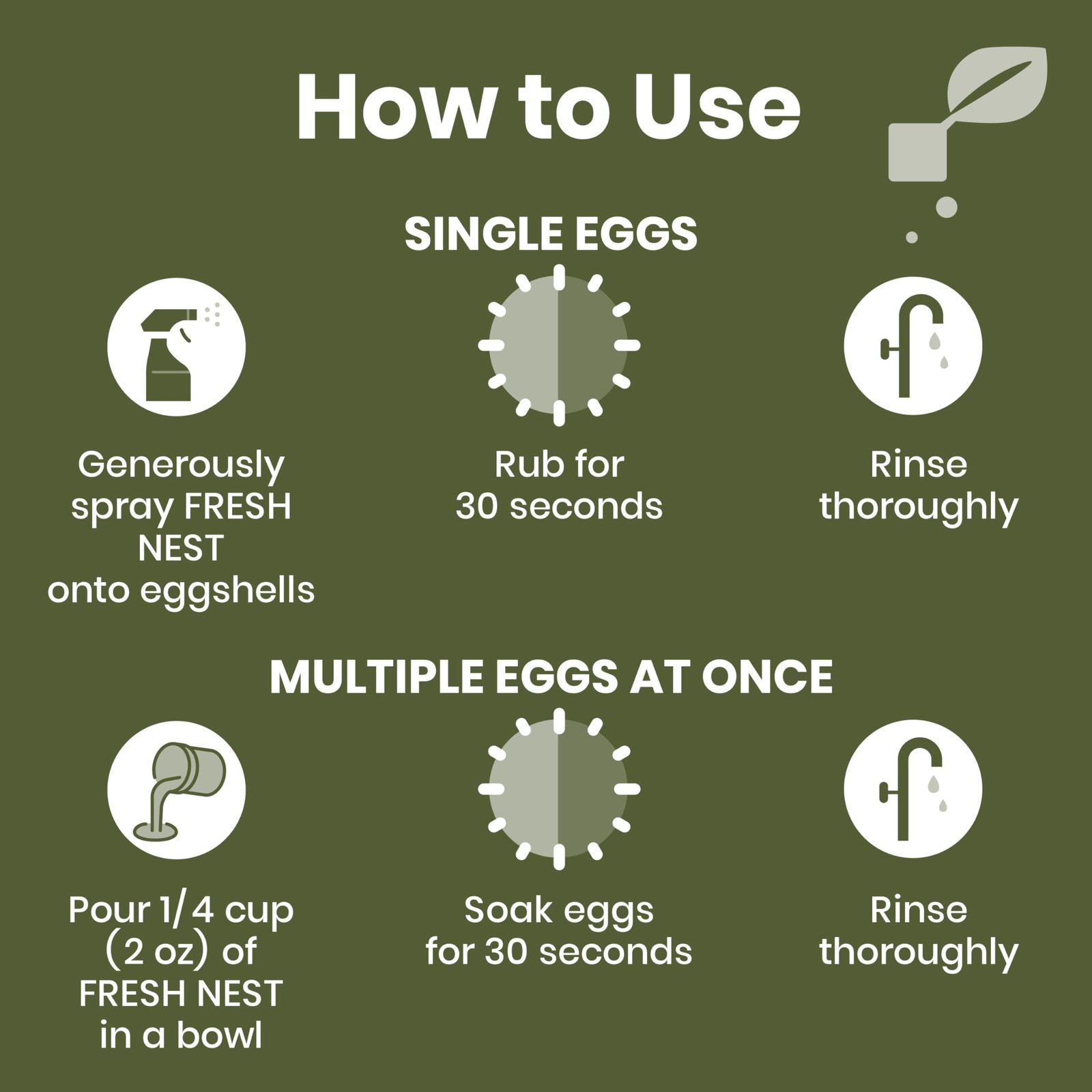Nest Egg Wash Spray Natural Cleaner for Freshly Laid Eggs 32 Ounce Bottle