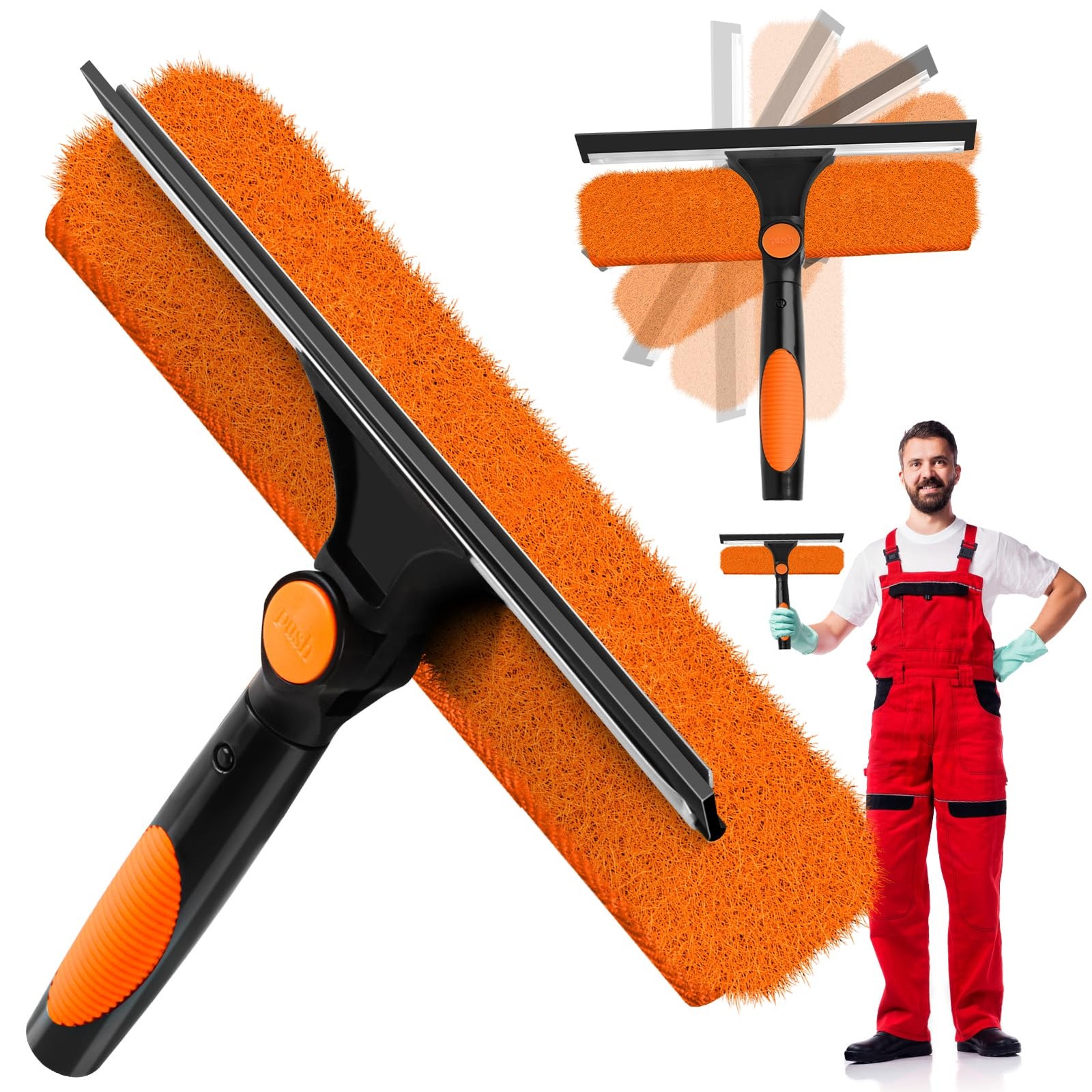 Window Squeegee Professional,2-in-1 Window Cleaning Squeegee Kit,Squeegees fo…
