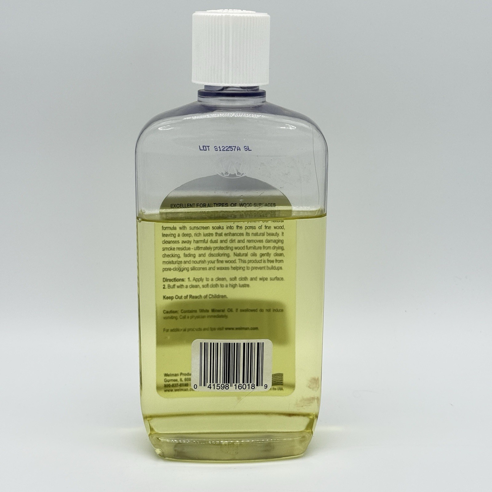 Weiman Lemon Oil Furniture Wood Polish with UV Sunscreen 16 Oz Bottle 75% Full