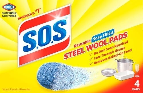S.O.S. Steel Wool Soap Pads, 4 Count Each stainless steel pots remove rust lot