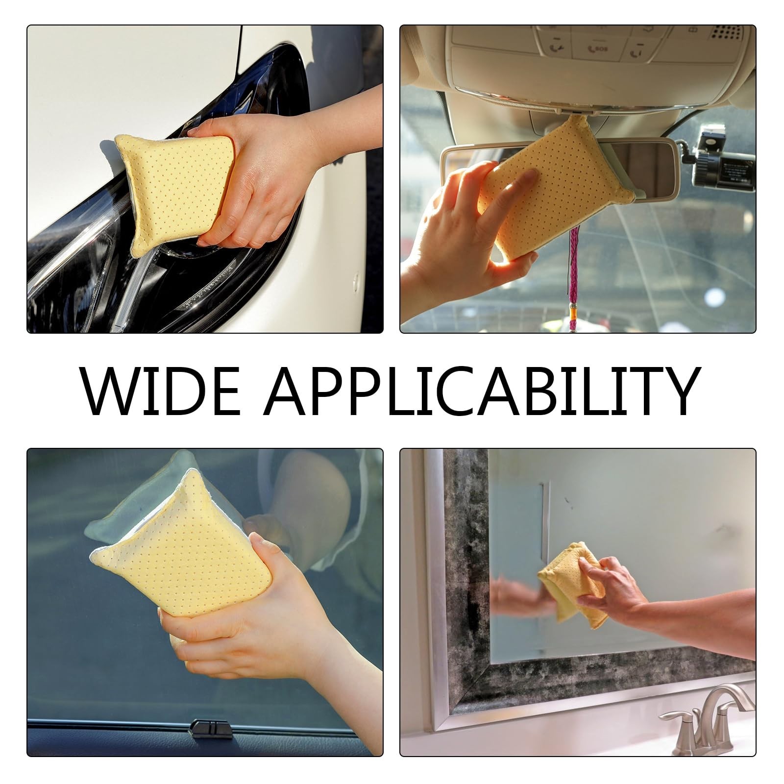 Windshield Cleaning Sponge Block, Double-Sided Microporous Defogger for Car Wind