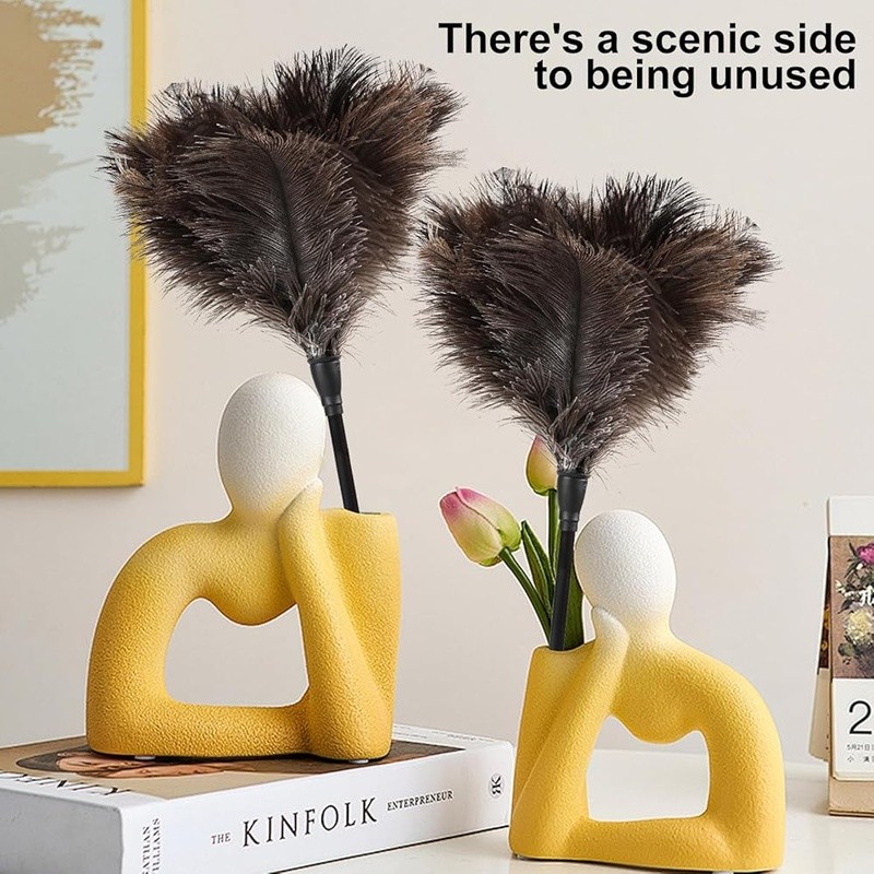 6 Mini Ostrich Feather Dusters Lightweight Reusable Household Cleaning Tool New