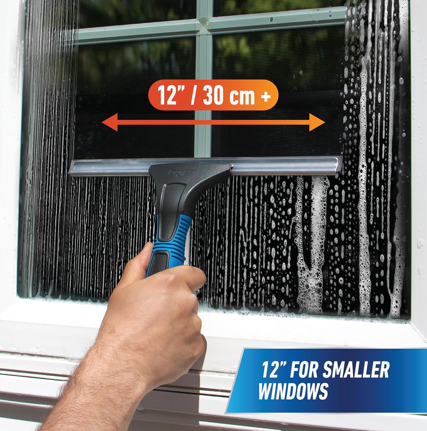 Professional Connect and Clean 18” EZ Change Window and Glass Cleaning Squeegee,
