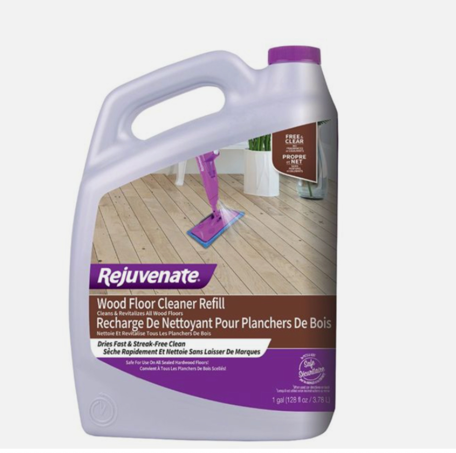 Rejuvenate Wood Floor Cleaner Refill 128 Fl Oz Streak Free Hardwood Cleaner