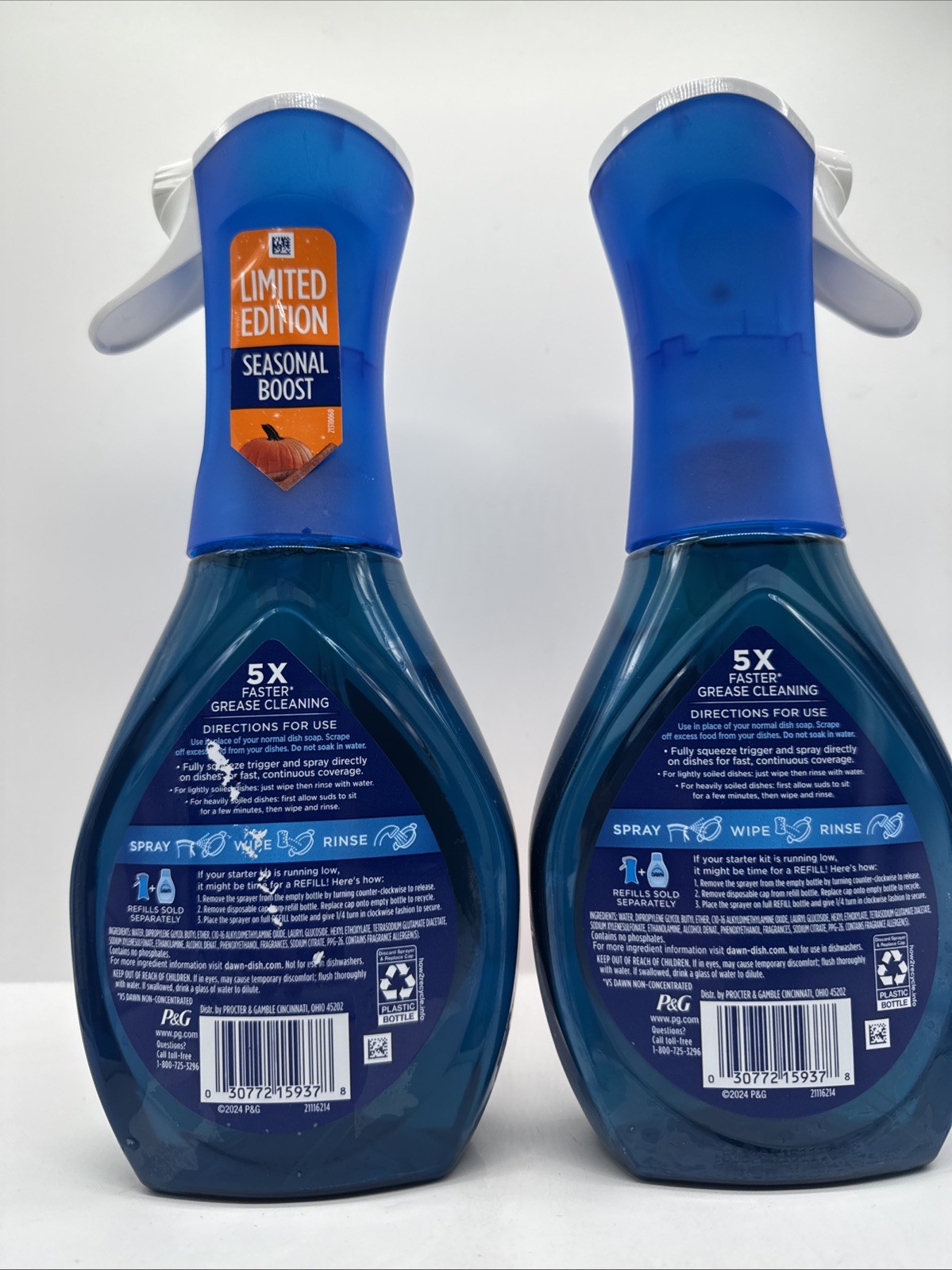 (2) Dawn Platinum Plus Powerwash Dish Spray Pumpkin Spice Scent 16oz COMBINESHIP