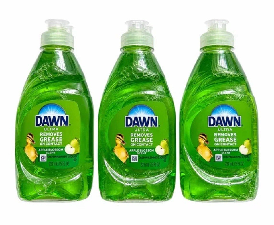 Dawn Ultra Removes Grease Dishwashing Liquid for Dishes, Apple Blossom, 3 Pack