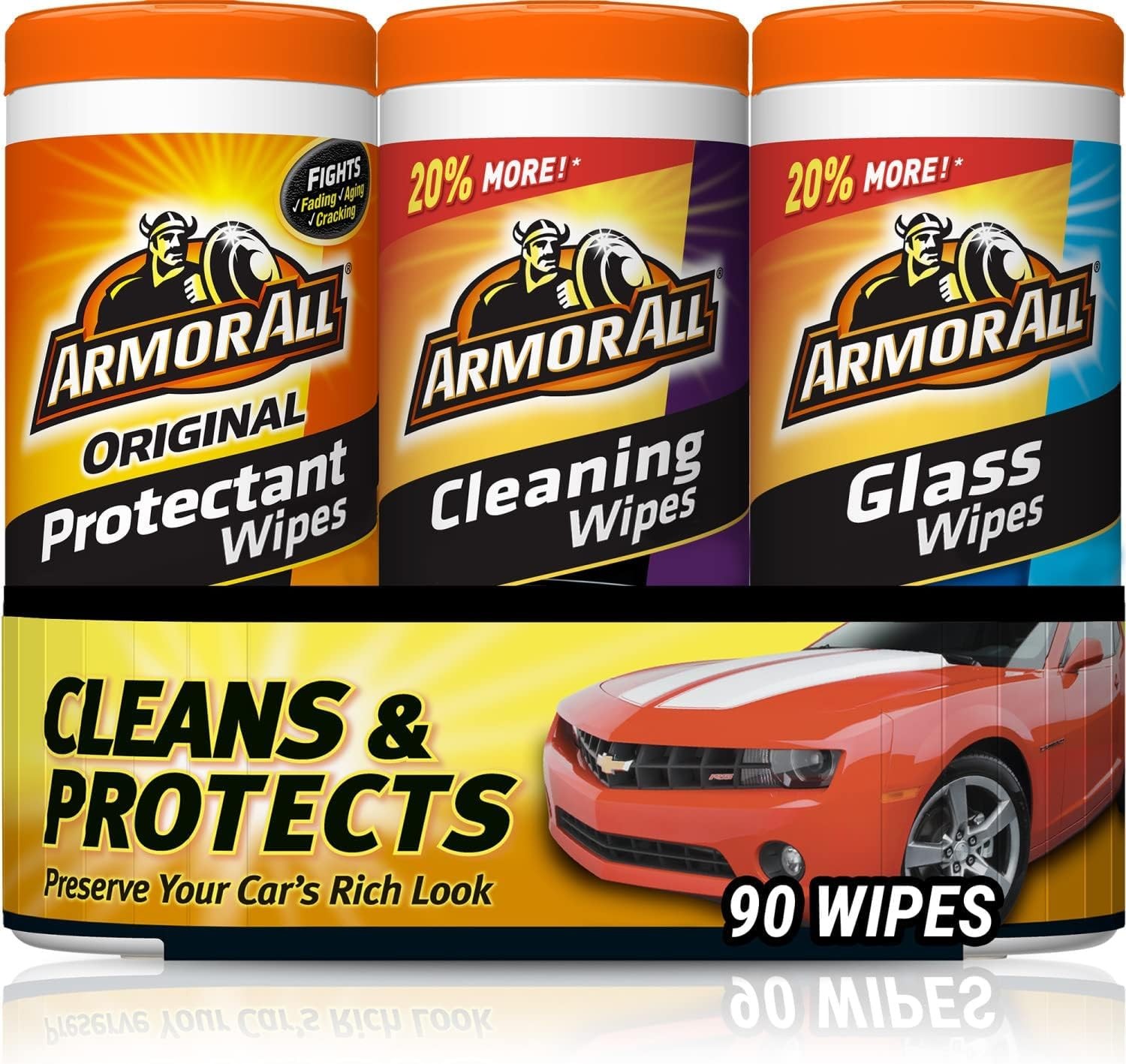 Armor All Car Interior Value Pack 90 Count Includes Auto Glass Cleaner Cleaning