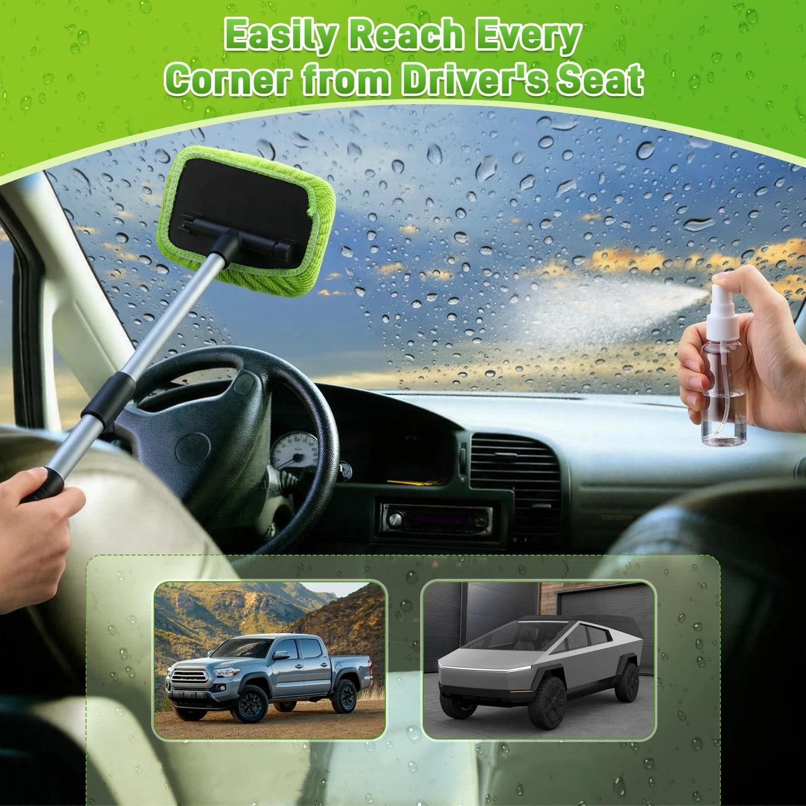 7 Pcs Windshield Car Squeegee and Collapsible Washing Bucket Combo Set 2 in 1…