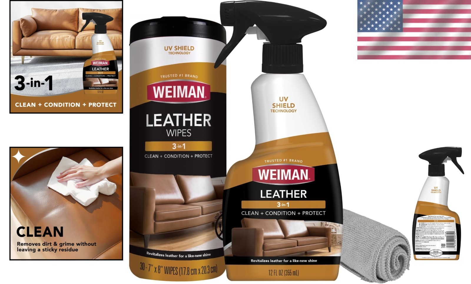 Cleans & Moisturizes Leather Surfaces
