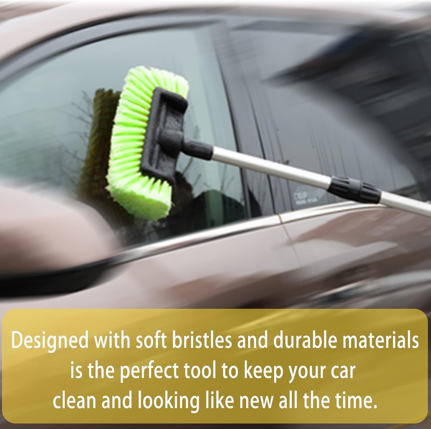 12″ Car Wash Brush with Soft Bristle Auto RV Truck Car Exterior Washing Green