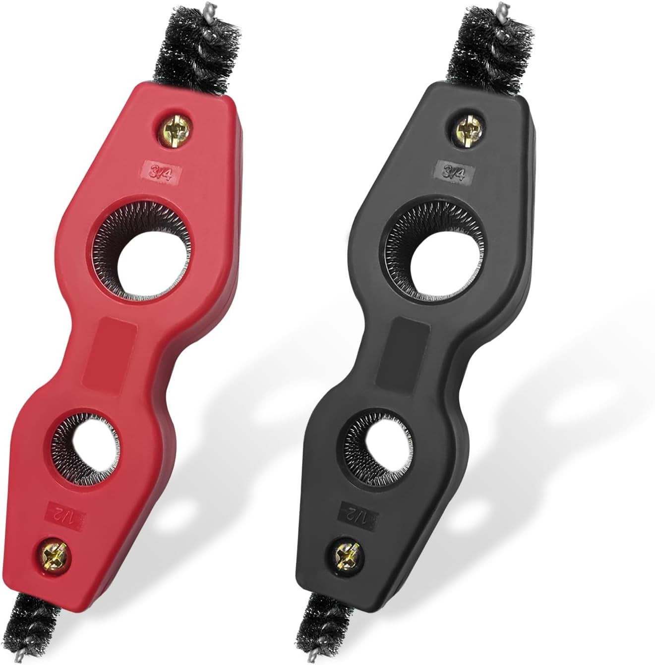 Battery Terminal Cleaning Brush, 4 in 1 Anti-Corrosion Car Ba Color: Black+Red