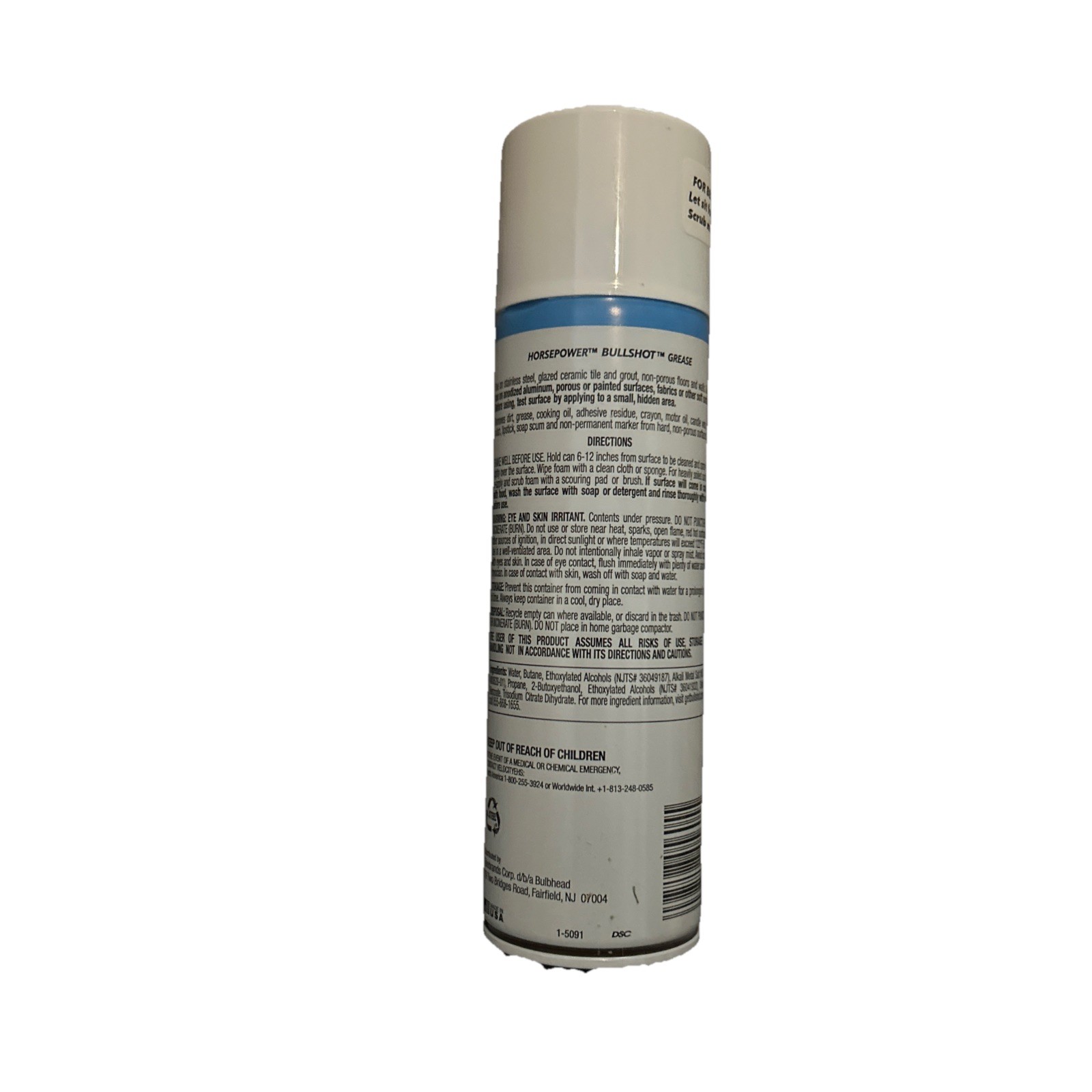 Bull Shot Grease by Horsepower Cleans Baked On Food Makers Crayons Oil Glue USA