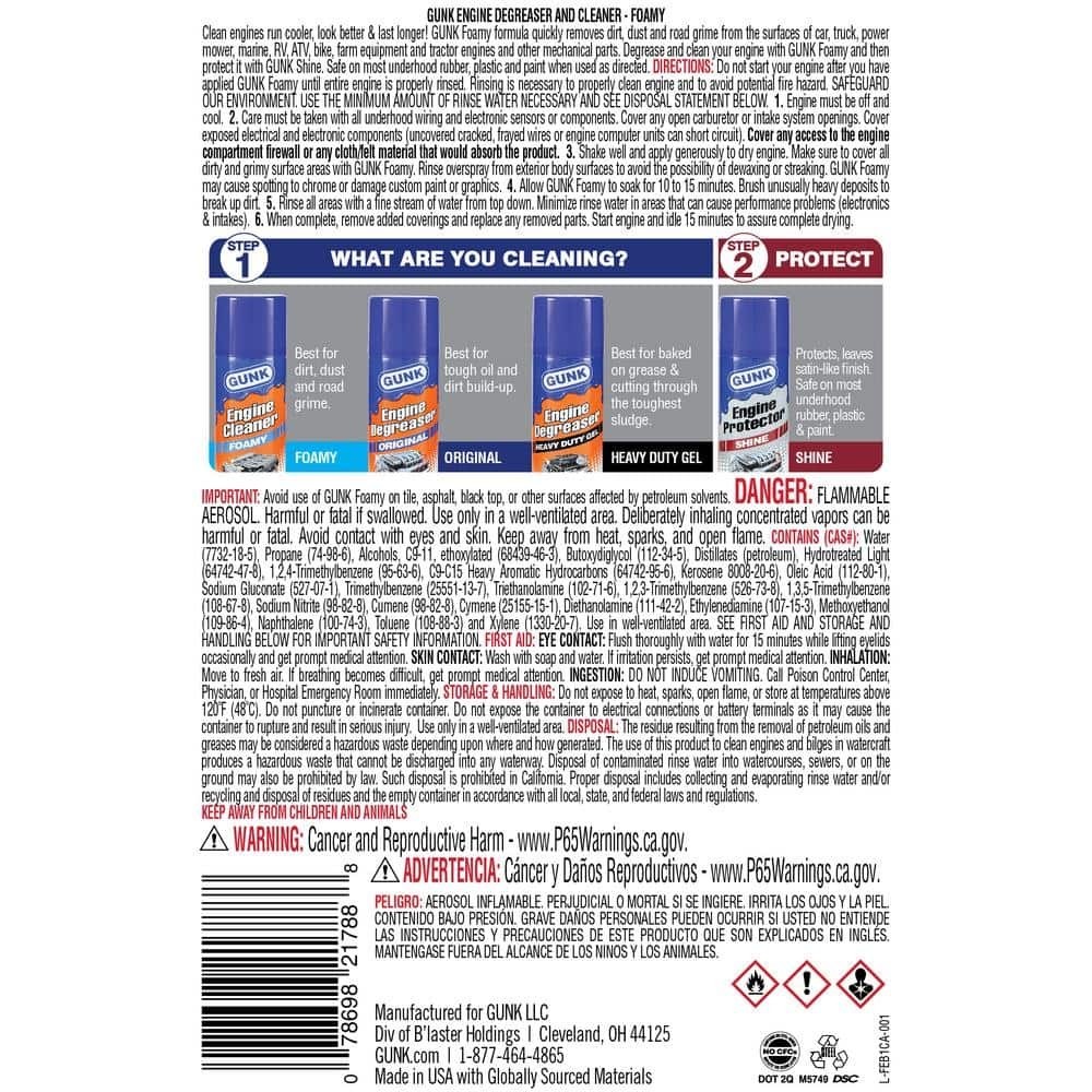 GUNK 17 oz. Low VOC Foamy Degreaser – Pack of 12