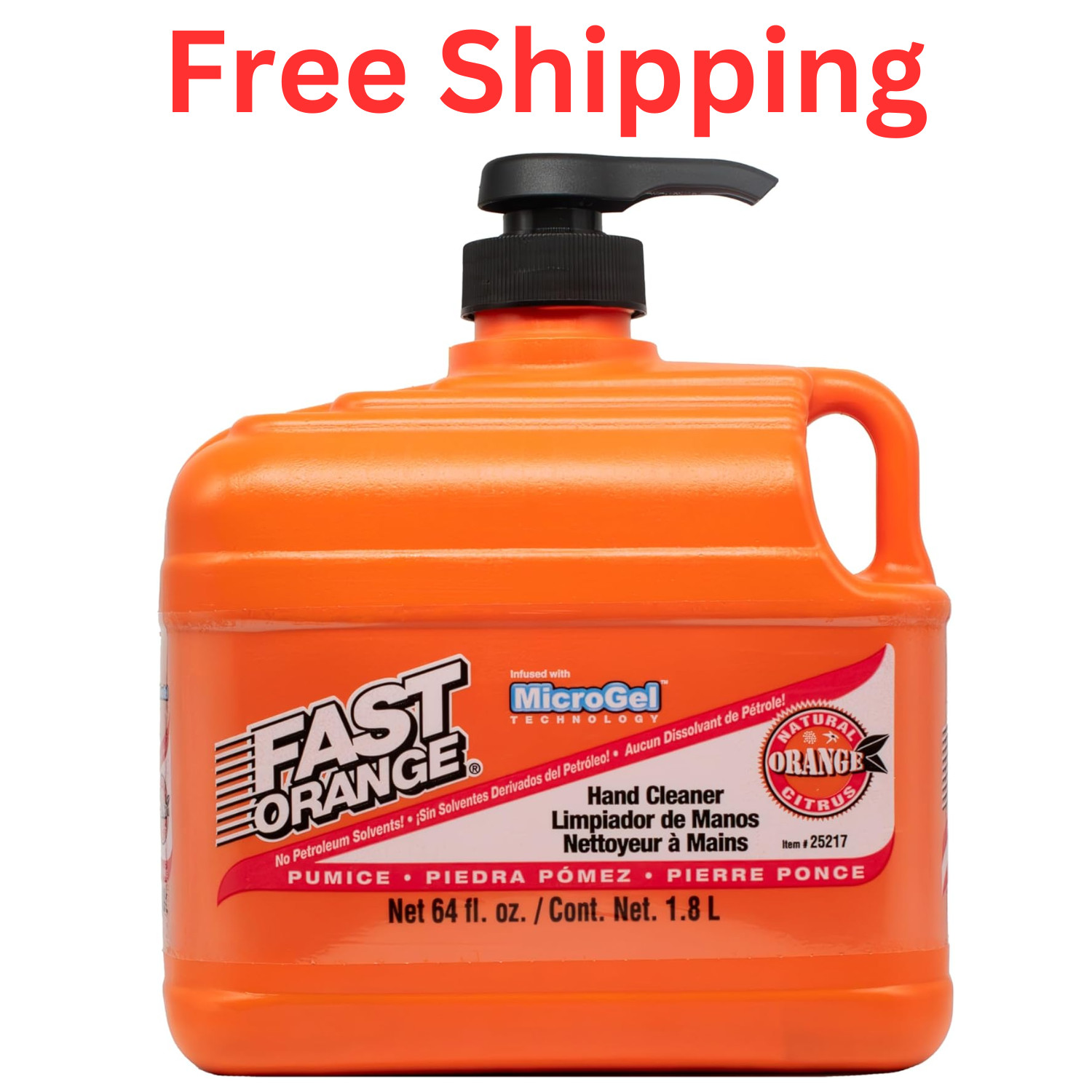 Fast Orange Permatex 25217 Pumice Lotion Heavy Duty Hand Cleaner Orange 64 Fl Oz