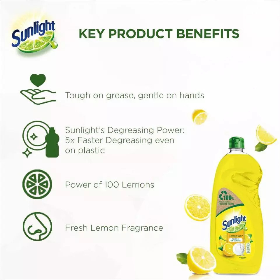 Sunlight Dishwashing Liquid Lemon 800ml x 12 Bottles – 1 Carton