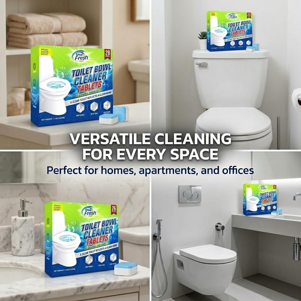 Septic Safe Toilet Cleaner Tablets Ocean Scent Toilet Bowl Cleaner 26 Pack
