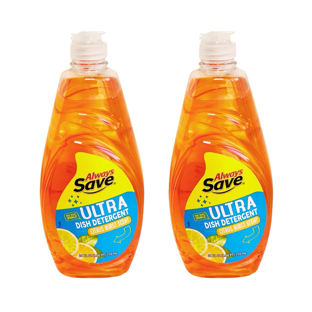 Always Save Ultra Dish Detergent Soap, Citrus Burst Scent, 24 Fl Oz (Pack of 2)