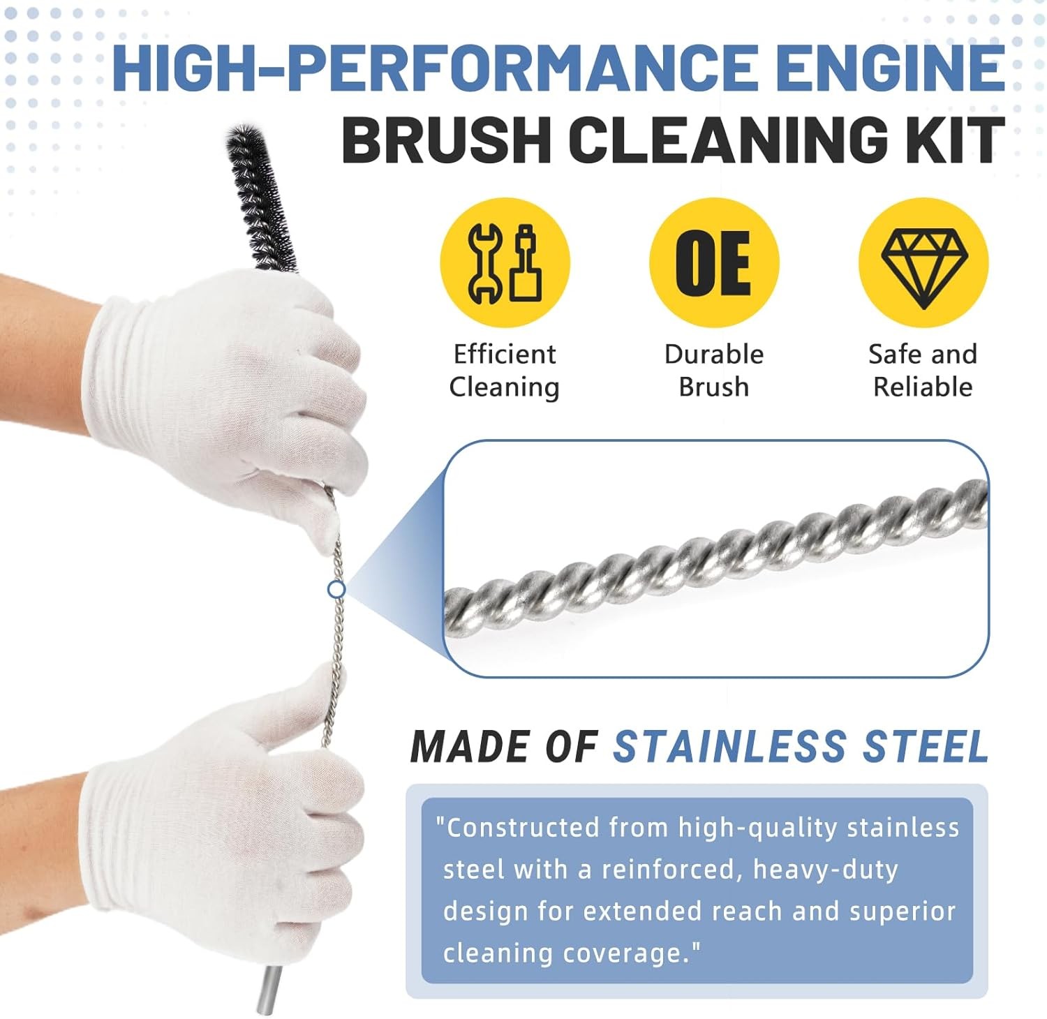 12 Pcs 61820 Car Engine Cleaning Detailing Brush Kit – Motor Engine Alternato…