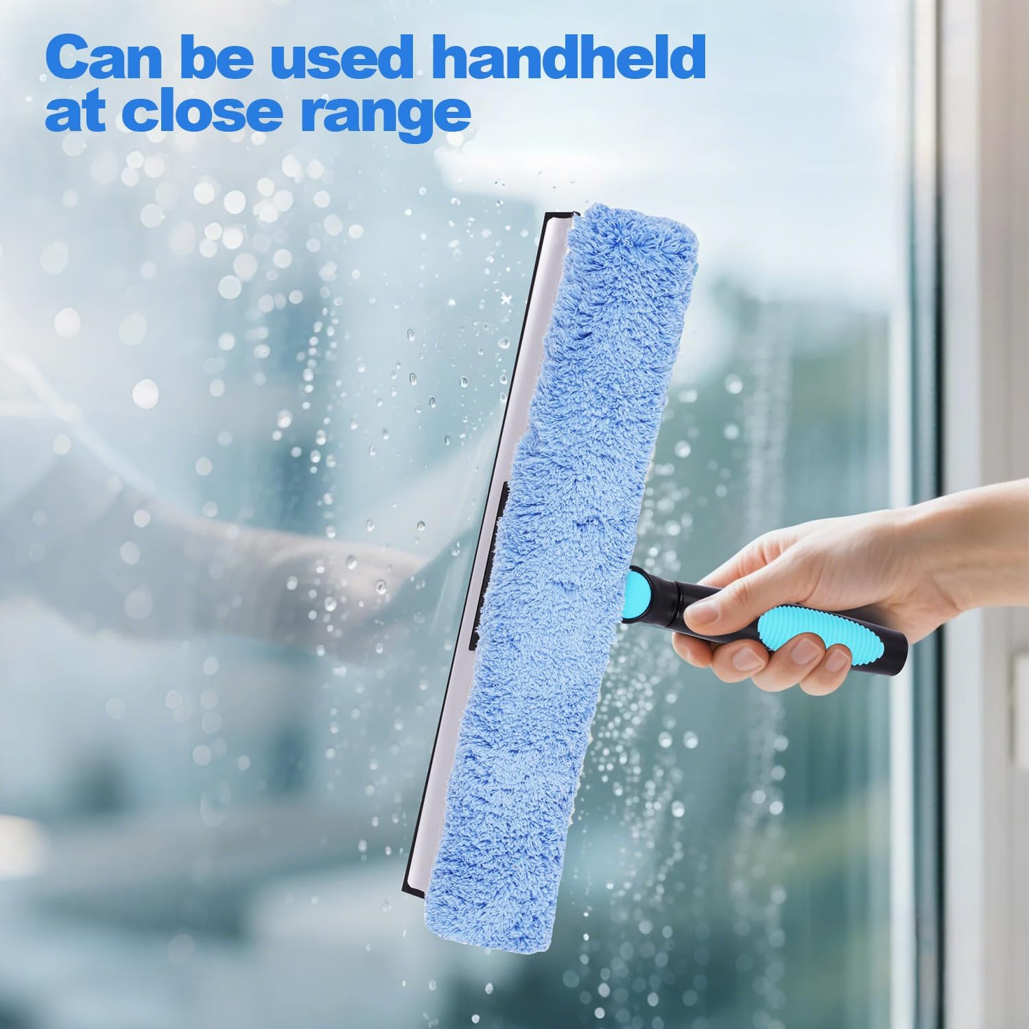 12-Foot Carbon Fiber Window Cleaner Tool with Telescopic Extension Pole, Rotatin