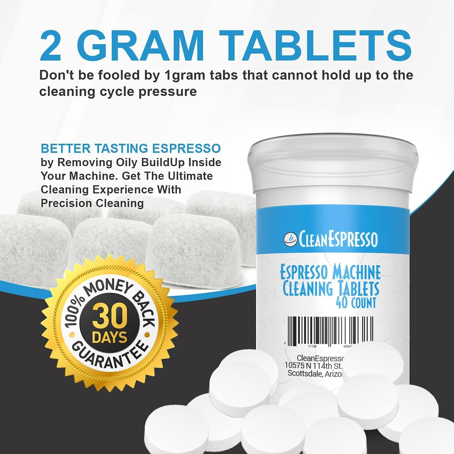 Cleanespresso – Designed for Breville Cleaning Kit – 40 Cleaning Tablets and 6 W