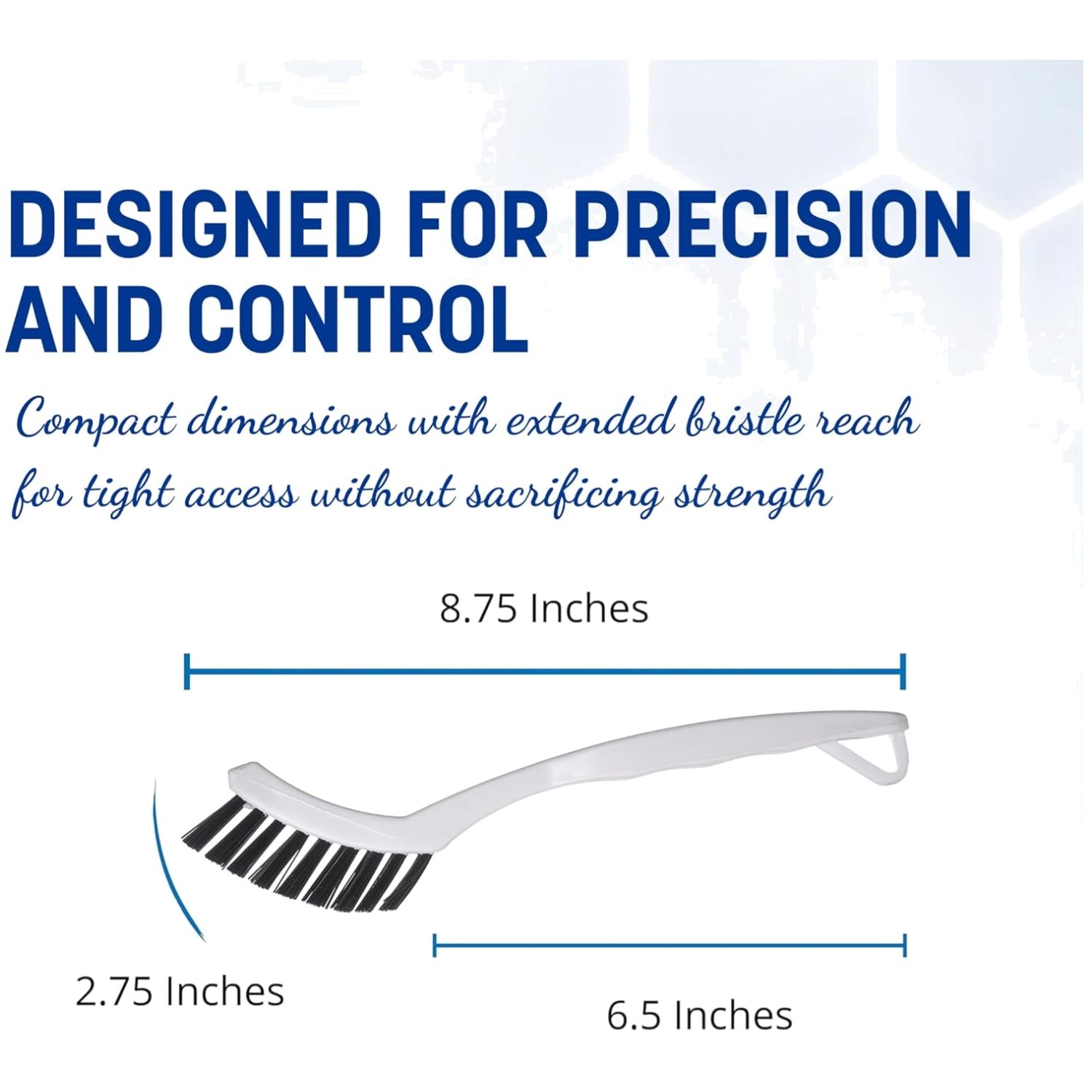 Angled Handle Grout Brush, Firm Bristles, 24-Pack – White
