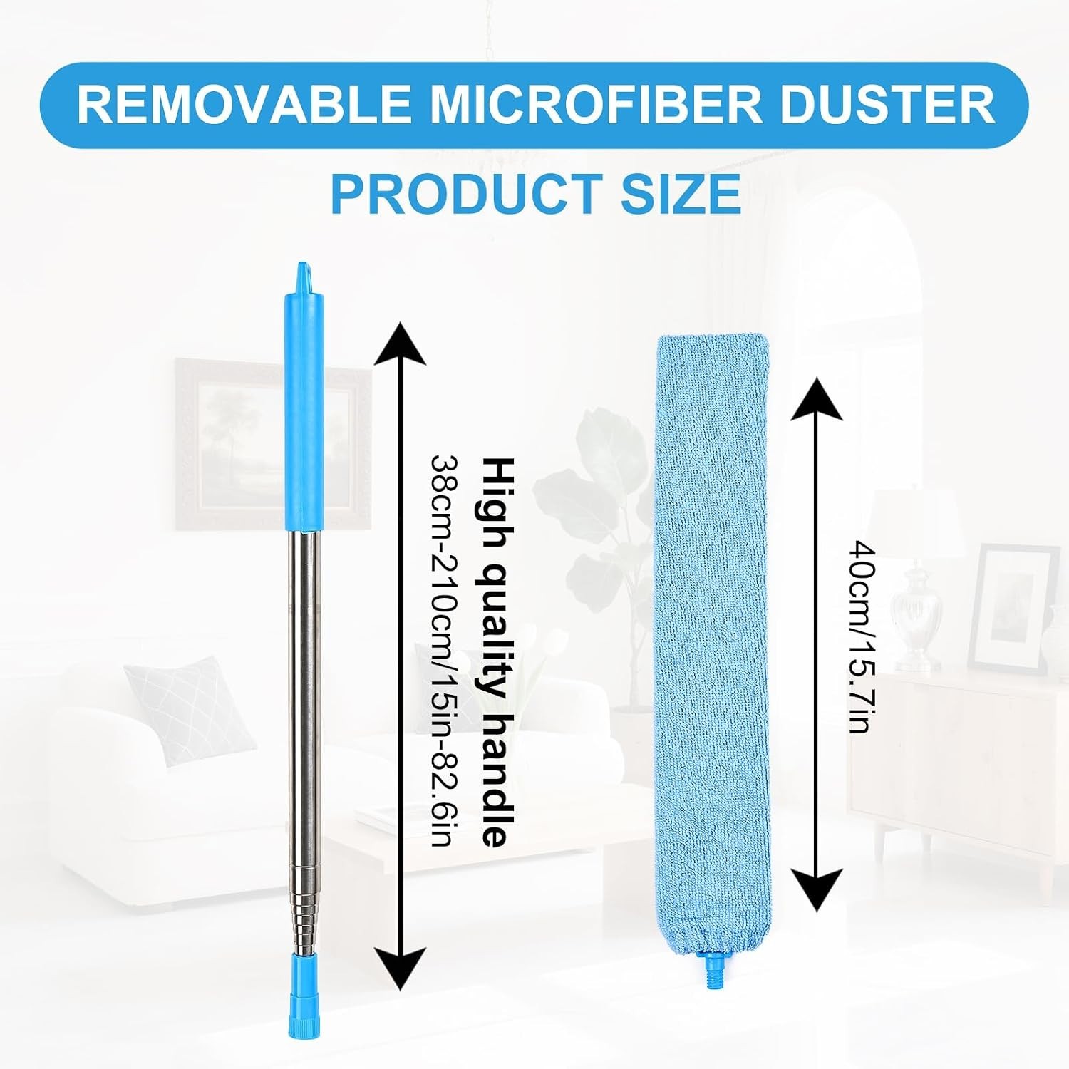 Retractable Gap Duster with 2 Washable Microfiber Cloths – Eco-Friendly Clean…