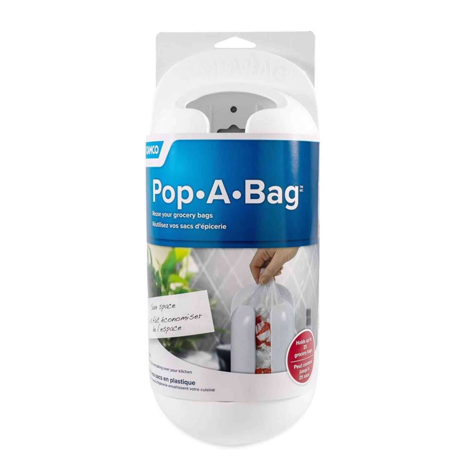 Camco 57061 Plastic White Pop-A-Bag Hanger 3.5 L x 11.75 H x 5.25 W in.