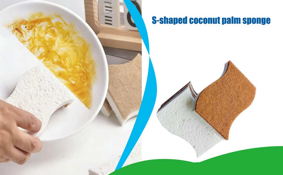 Natural Sponges for Dishes 12 Pack,Keep Soap Biodegradable Kitchen Sponge,