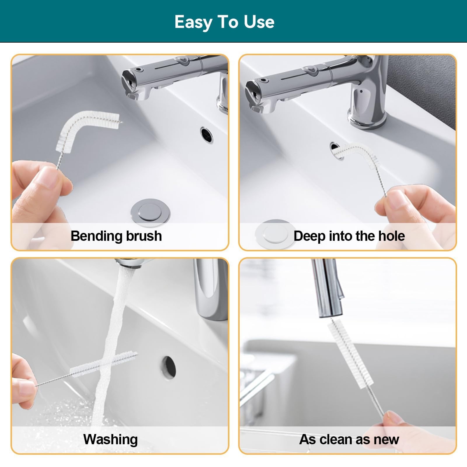 2 Pack Flexible Drain Cleaning Kit – 160″ Stainless Steel Brush & 80″ Spring Aug