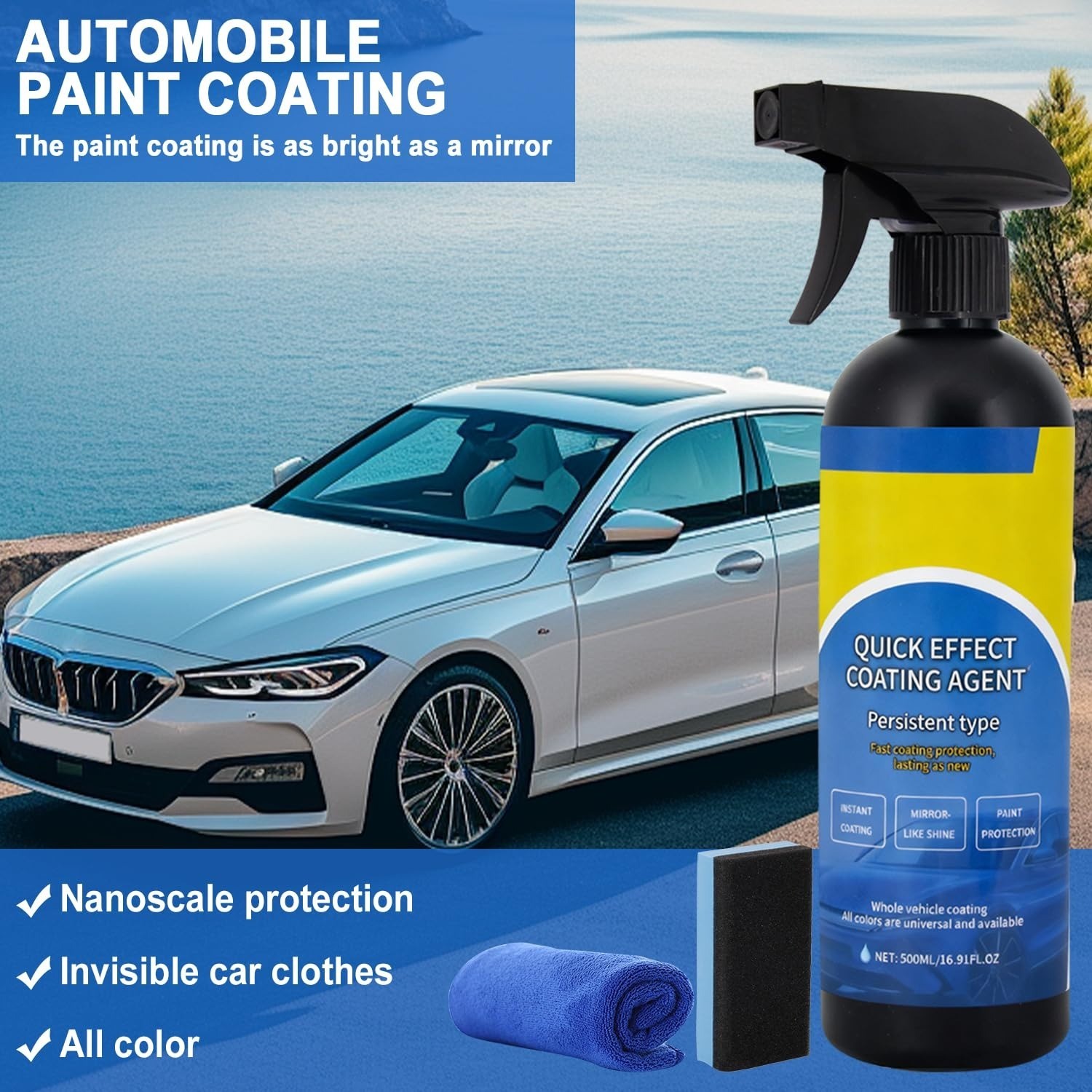HIXO Car Coating Spray 16.9oz – Quick Effect Waterless Wash