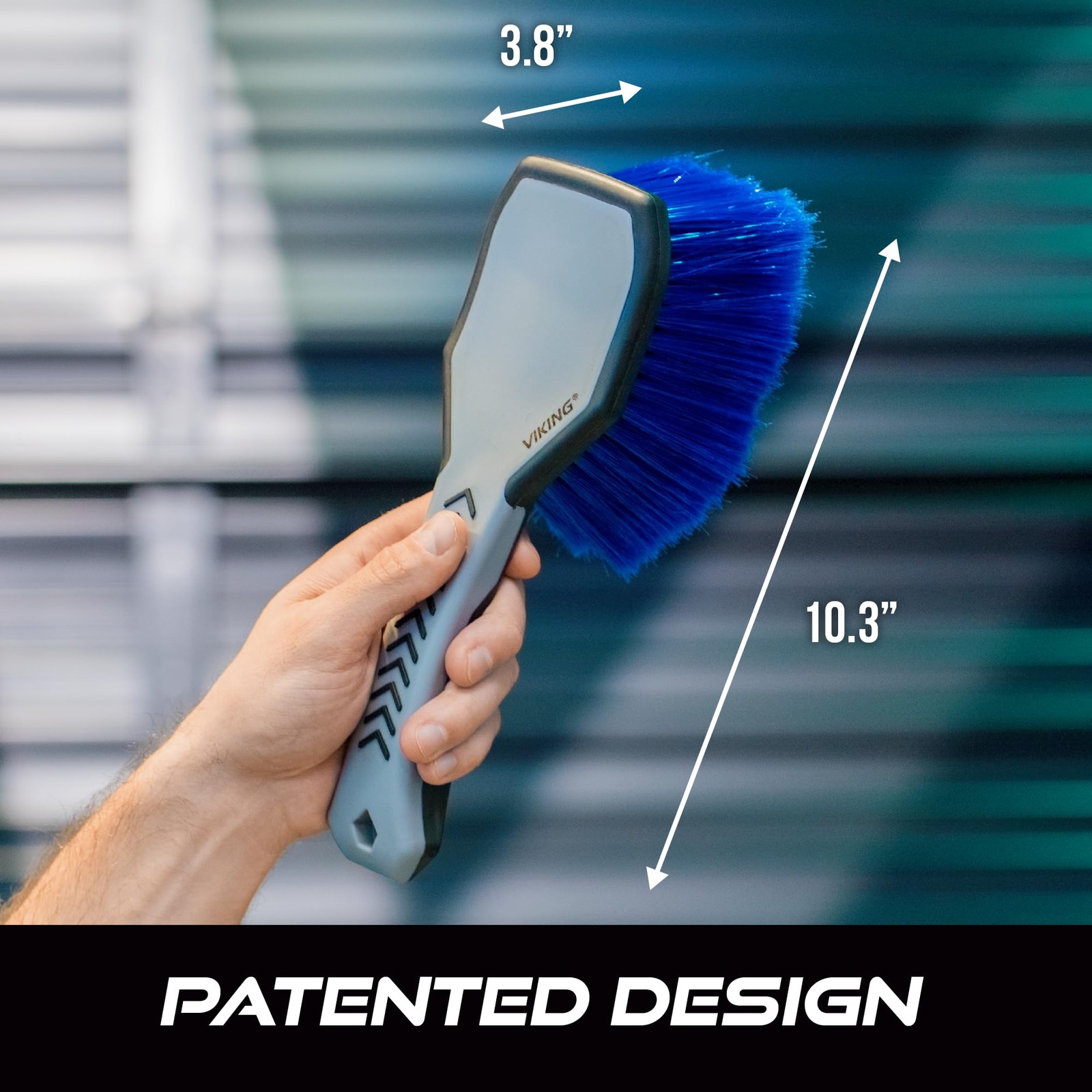 VIKING Wheel Brush for Rims, Cleaning Brush for Tires, Grey, 10.3 x 3.3 x 3.8 In
