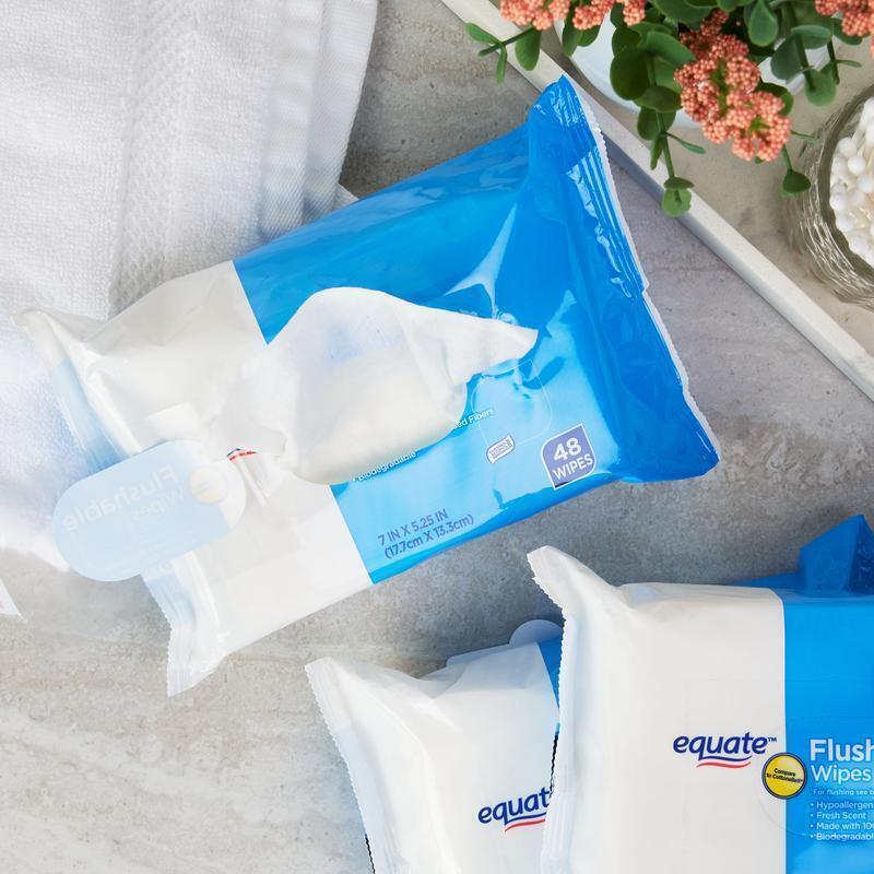 Moist Refreshing Clean Flushable Wipes Hypoallergenic Aloe Vitamin E 240 Total