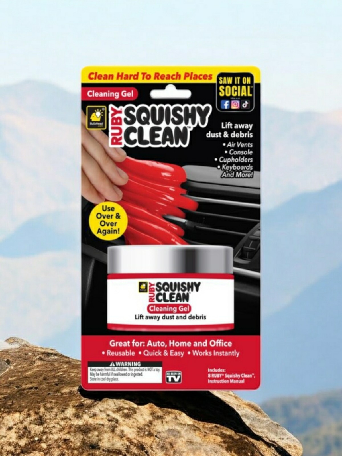 Squishy Clean Cleaning Gel For Car Truck Home Lifts Away Dust And Debris.