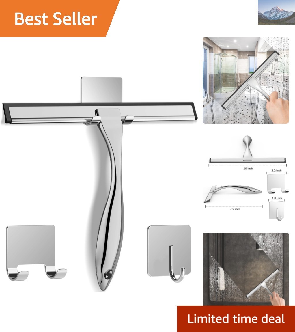 Ergonomic Stainless Steel Shower Squeegee – Effortless Streak-Free Cleaning