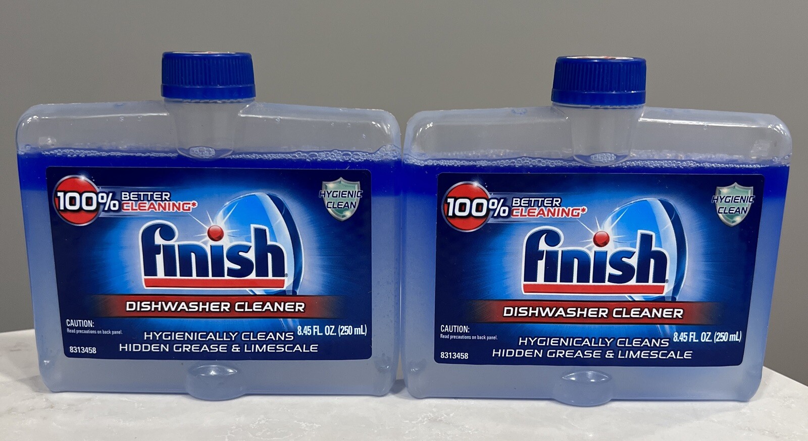 2 X Finish Dual Action Dishwasher Cleaner Fight Grease Limescale Fresh 8.45oz