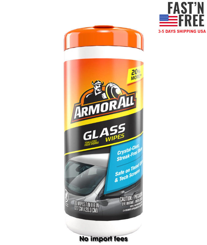 (2 pack) Armor All Automotive Ammonia Free Glass Cleaner Wipes, 30 Count